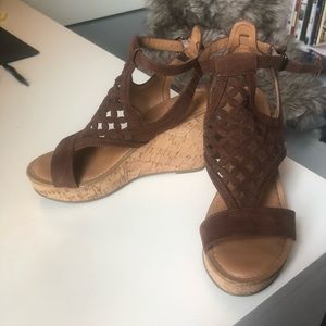 Franco Sarto Brown Wedge heel sandals